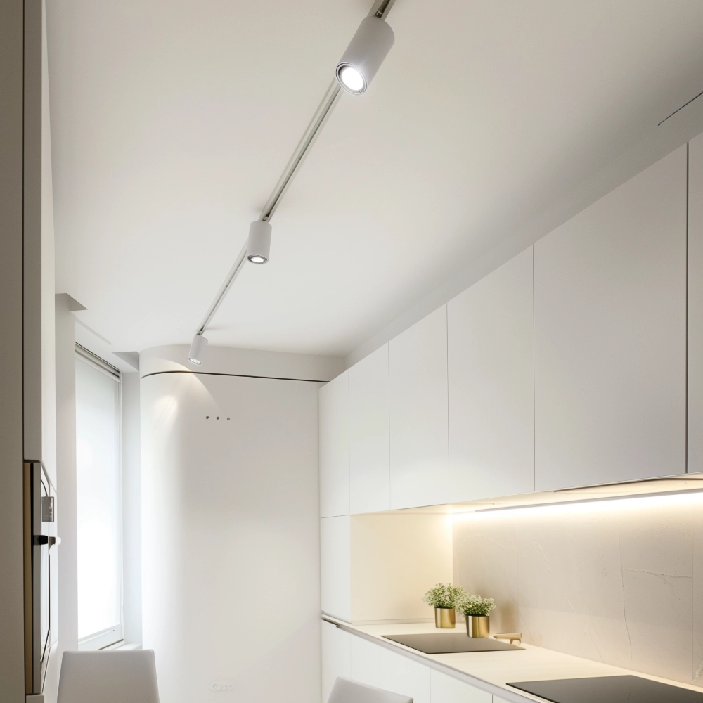 Белый погружной трековый шинопровод