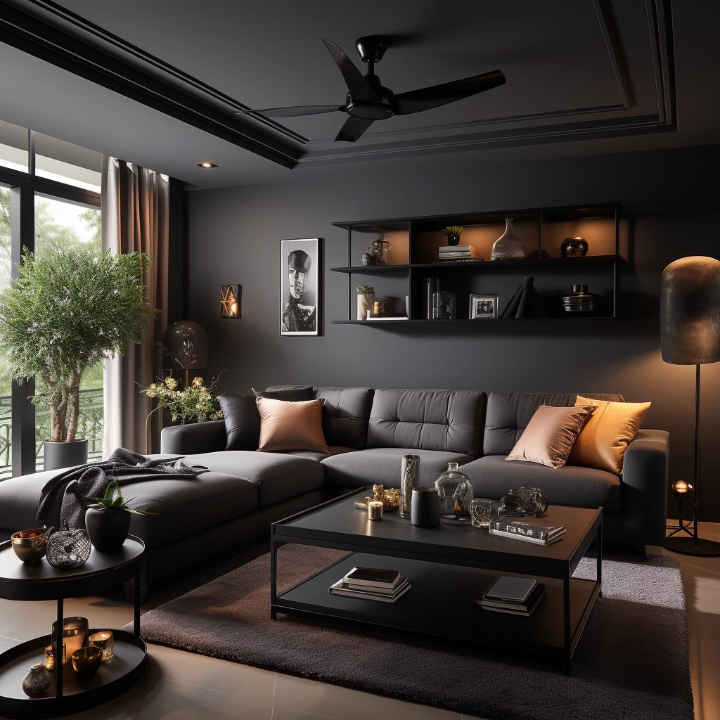 Черный матовый потолок