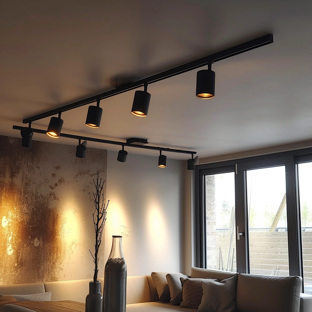 Чёрный накладной трековый шинопровод