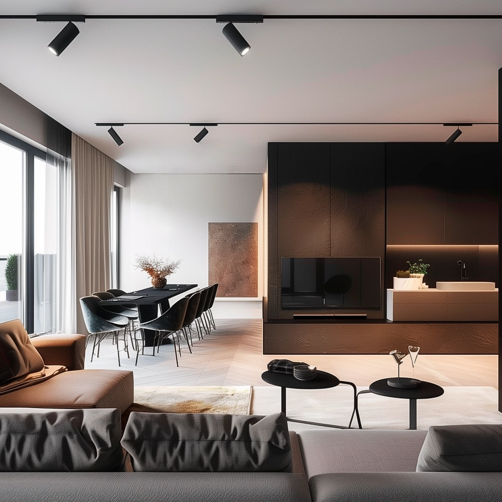 Чёрный погружной трековый шинопровод