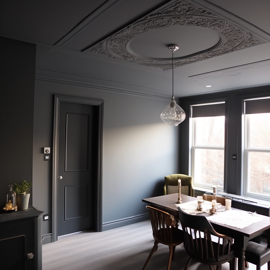 Серый матовый потолок