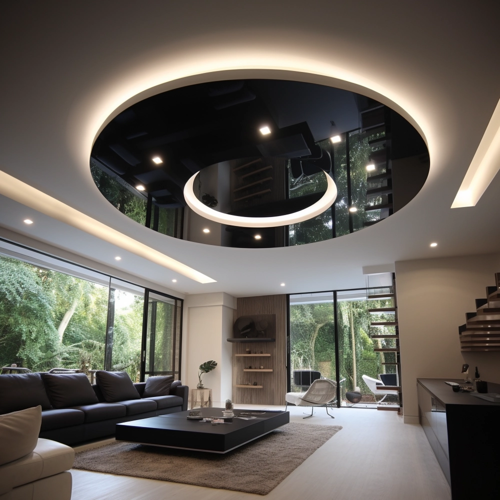 Черно-белый парящий потолок