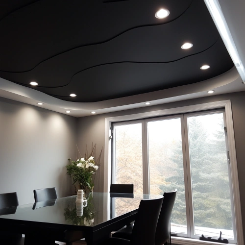 Черно-белый матовый потолок