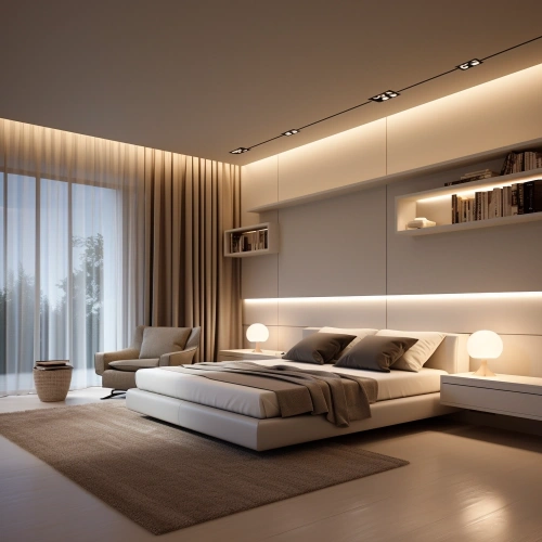 Бежевый парящий потолок