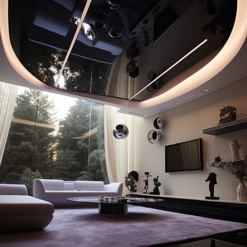 Черно-белый парящий потолок