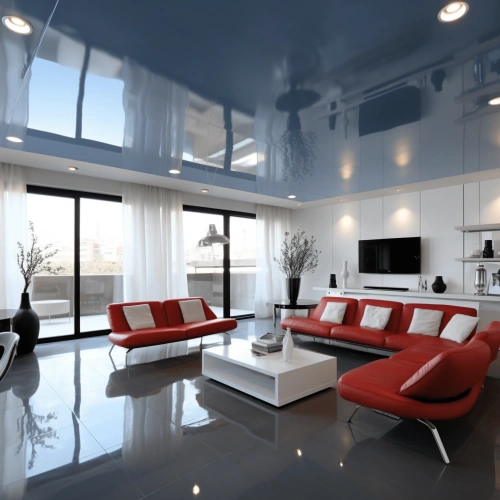 Глянцевый потолок сатин