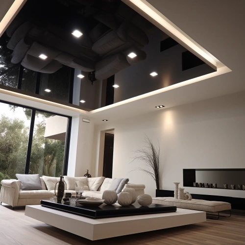 Черно-белый парящий потолок