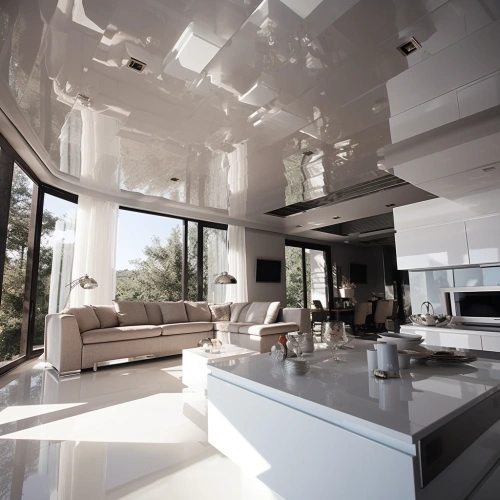 Белый глянцевый потолок